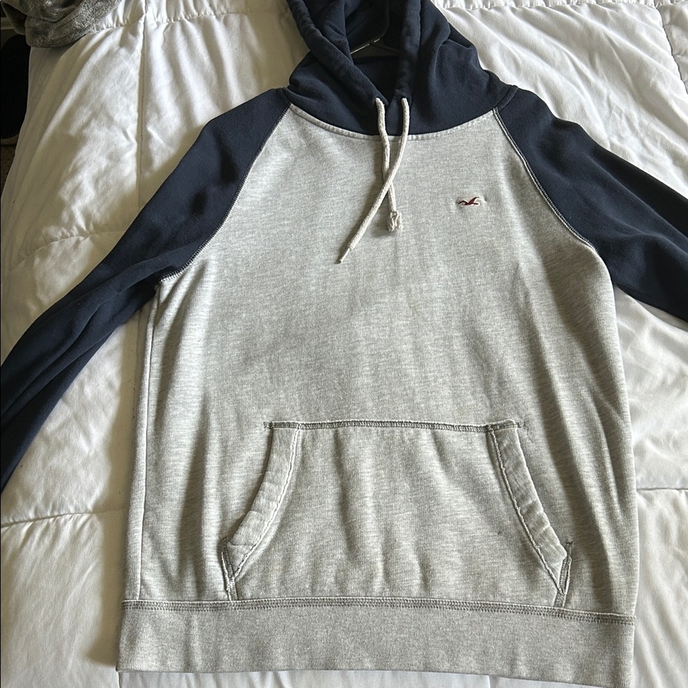 Hollister Gray and Navy Hoodie